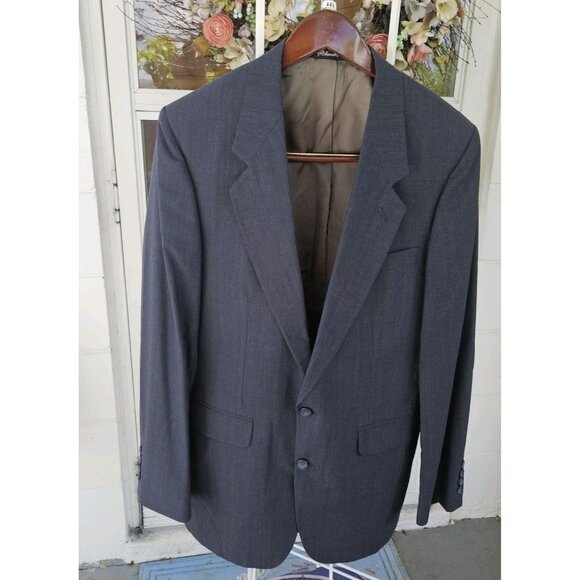 Stafford The Fitted Collection Mens Size 40L Blue Pinstripe Blazer Sports Coat - Picture 1 of 11